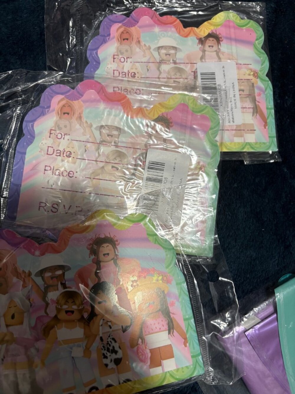 Party Favor Bundle - Roblox Invitations + Mermaid Balloons